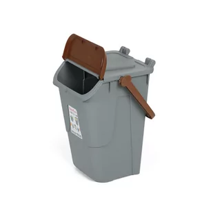 Plastikowy kosz do segregacji odpadów ECOLOGY II,, szaro-brązowy - Kosze na śmieci - miniaturka - grafika 2