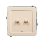 Wyłączniki światła i elektryczne - Wyłącznik podwójny dźwigniowy Karlik Deco beżowy - miniaturka - grafika 1