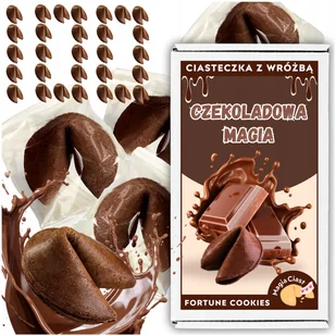 Ciasteczka z Wróżbą 100 szt Czekoladowe Podziękowanie Upominek Prezent Gift - Pieczywo chrupkie - miniaturka - grafika 1