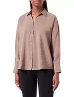Koszule damskie - VERO MODA Koszula damska VMQUEENY L/S Oversized Shirt EXP GA, Brown Lentil, M - miniaturka - grafika 1
