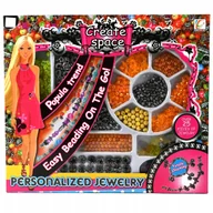 Prace ręczne dla dzieci - KORALIKI DLA DZIECI DUŻY ZESTAW DO ROBIENIA BIŻUTERII BRANSOLETEK - miniaturka - grafika 1