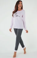Piżamy damskie - Bawełniana piżama damska różowa 140K, Kolor różowy-wzór, Rozmiar S, Italian Fashion - Primodo.com - miniaturka - grafika 1