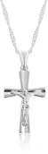 Biżuteria religijna - Łańcuszek srebrny z krzyżykiem - miniaturka - grafika 1