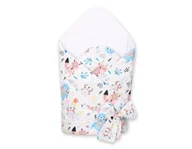 Rożki i beciki - Rożek dla niemowląt z wiązaniem 2w1 usztywniany i miękki - misie niebieskie - miniaturka - grafika 1