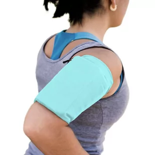 Elastyczny materiałowy armband opaska na ramię do biegania fitness M niebieska - Etui i futerały do telefonów - miniaturka - grafika 1