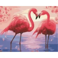 Malowanie po numerach - Norimpex Malowanie po numerach. Flamingi 40 x 50 cm - miniaturka - grafika 1