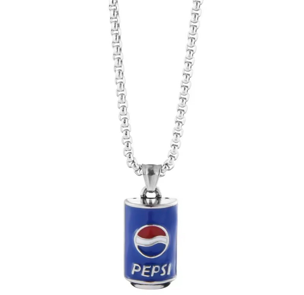 Naszyjnik Wisiorek z Puszką Pepsi Puszka I Love Pepsi Srebrny Prezent Y2K