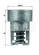 Termostaty - Termostat, płyn chłodzący Mahle TX 98 82 - miniaturka - grafika 1