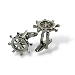 Spinki do mankietów - KOŁA STEROWE (srebrne) - Spinki do mankietów i krawatów - miniaturka - grafika 1