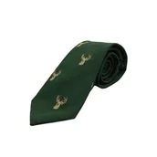 Krawaty i muchy męskie - Krawat zielony z bykiem - miniaturka - grafika 1