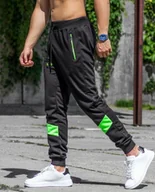 Spodnie męskie - Spodnie męskie joggery czarne Recea - miniaturka - grafika 1
