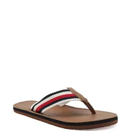 Klapki i japonki męskie - Tommy Hilfiger Japonki HILFIGER LEATHER BEACH SANDAL | z dodatkiem skóry - miniaturka - grafika 1