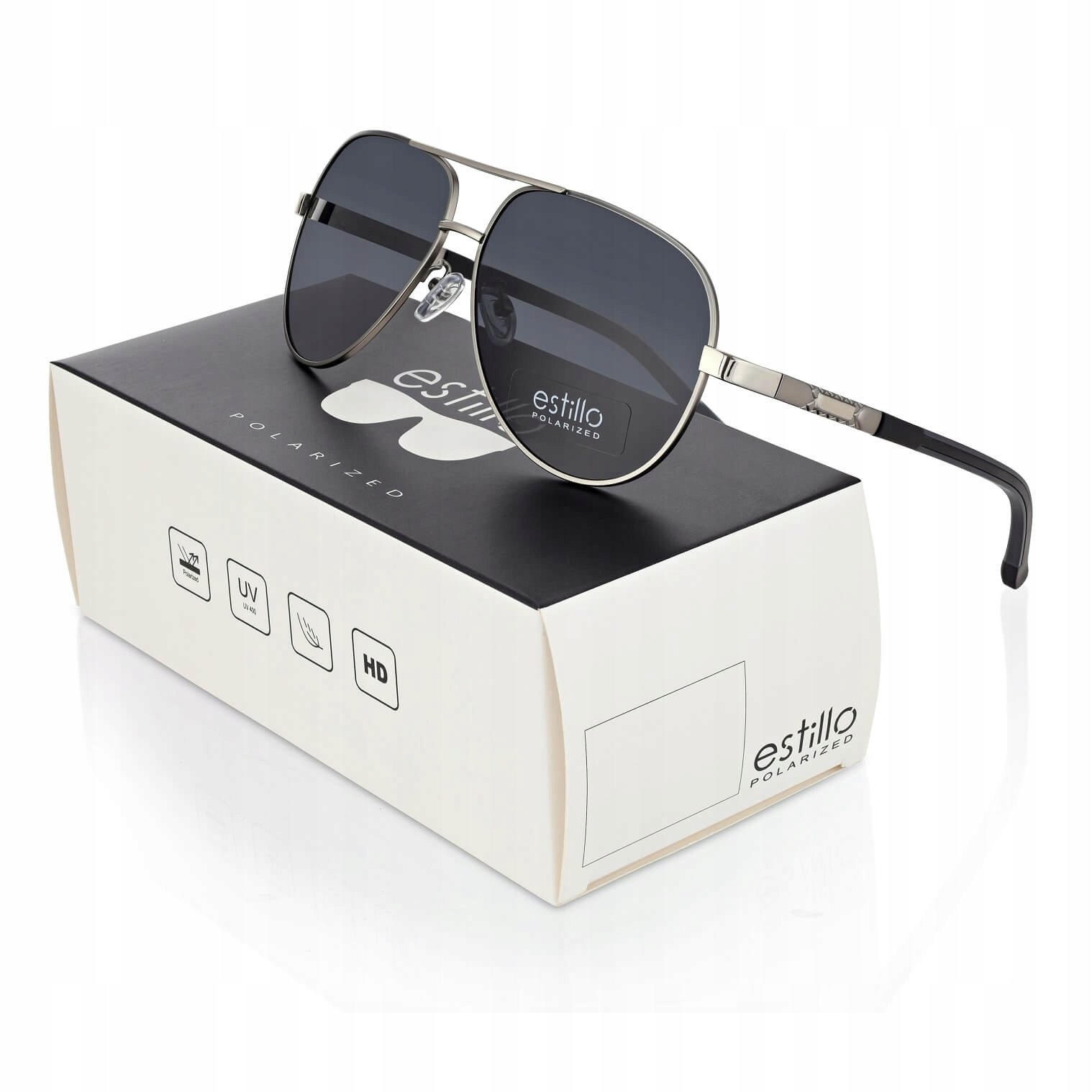 Męskie Okulary Przeciwsłoneczne z Polaryzacją pilotki Estillo Akcesoria