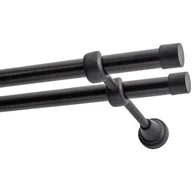 Karnisze - Karnisz DECASTYL Luna Podwójny 240 cm Czarny - miniaturka - grafika 1