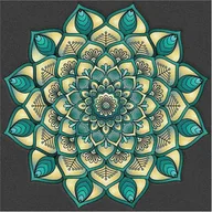 Malowanie po numerach - Norimpex Diamentowa mozaika Mandala 7D Koło niebiesko seledynowe 30x30cm 1006552 - miniaturka - grafika 1