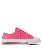Buty dla dziewczynek - Tommy Hilfiger Trampki Low Cut Lace-Up T3A9-32677-0890313 S Różowy - miniaturka - grafika 1