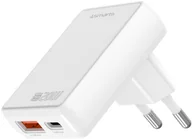 Ładowarki do telefonów - Ładowarka sieciowa 4smarts FlatPlug Duos 20W GaN USB-C + USB-A biały - miniaturka - grafika 1