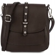 Torebki damskie - Torebka listonoszka skórzana damska z klapką Vera Pelle pasek na ramię - miniaturka - grafika 1