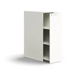 Zamykana szafka boczna QBUS, prawa z uchwytem, 1250x400x800 mm, biały - Szafki biurowe - miniaturka - grafika 1