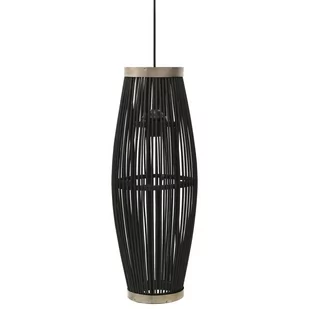 VidaXL Lampa wisząca, czarna, wiklinowa, 40 W, 27x68 cm, owalna, E27 289591 - Lampy sufitowe - miniaturka - grafika 1