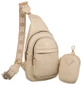 Nerki - ROVICKY saszetka plecak damski mały nerka torebka miejska na ramię beżowa - miniaturka - grafika 1