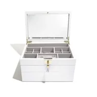 Pudełka i szkatułki - Pudełko na biżuterię potrójne (białe) Loves Luxury Classic Stackers - miniaturka - grafika 1
