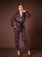 Spodnie sportowe damskie - Spodnie z wysokim stanem i kieszeniami - miniaturka - grafika 1