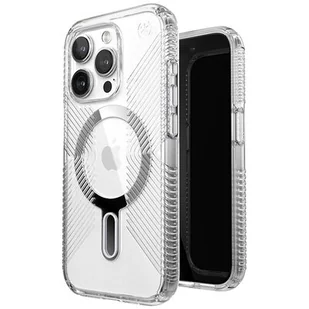 Speck Presidio Perfect-Clear Grip ClickLock & MagSafe - Etui iPhone 15 Pro (Clear / Chrome Finish / Serene Silver) - Pozostałe akcesoria do telefonów - miniaturka - grafika 1