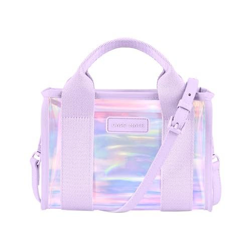 Case-Mate Mydło Bubble Micro Tote Bag dla kobiet, opalizująca mini torebka z żakardowym paskiem crossbody, mała torebka, wodoodporna, przezroczysta torba na klucze, telefon, portfel i okulary