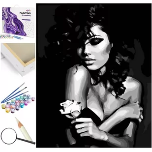 Czarno-biały Portret - Malowanie po numerach - miniaturka - grafika 1