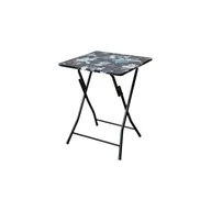 Stoły ogrodowe - Stół składany Flower Black 60 x 75 cm w kwiaty czarny - miniaturka - grafika 1