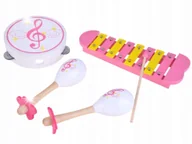 Instrumenty muzyczne dla dzieci - Drewniane instrumenty cymbałki tamburyn IN0085 - miniaturka - grafika 1