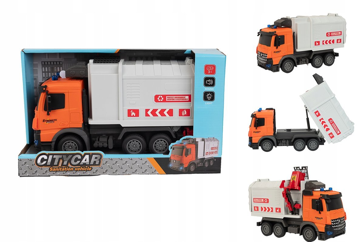 AUTO ŚMIECIARKA ŚWIATŁA SYGNAŁY 26CM