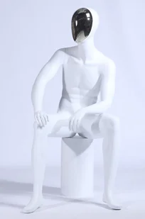 SD-07 Man piękna abstrakcyjna biała matowa lakierowana maska galwaniczna manekina mężczyzny - Manekiny wystawowe - miniaturka - grafika 1