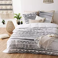 Pościel - Atmosphera Biało-czarna pościel z nadrukiem ETNIK komplet pościeli bielizna pościelowa 240x220cm B07JPJ281W - miniaturka - grafika 1