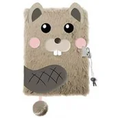 Szkolne artykuły papiernicze - Pamiętnik z kłódką 3D włochacz A5 96k Beaver - miniaturka - grafika 1