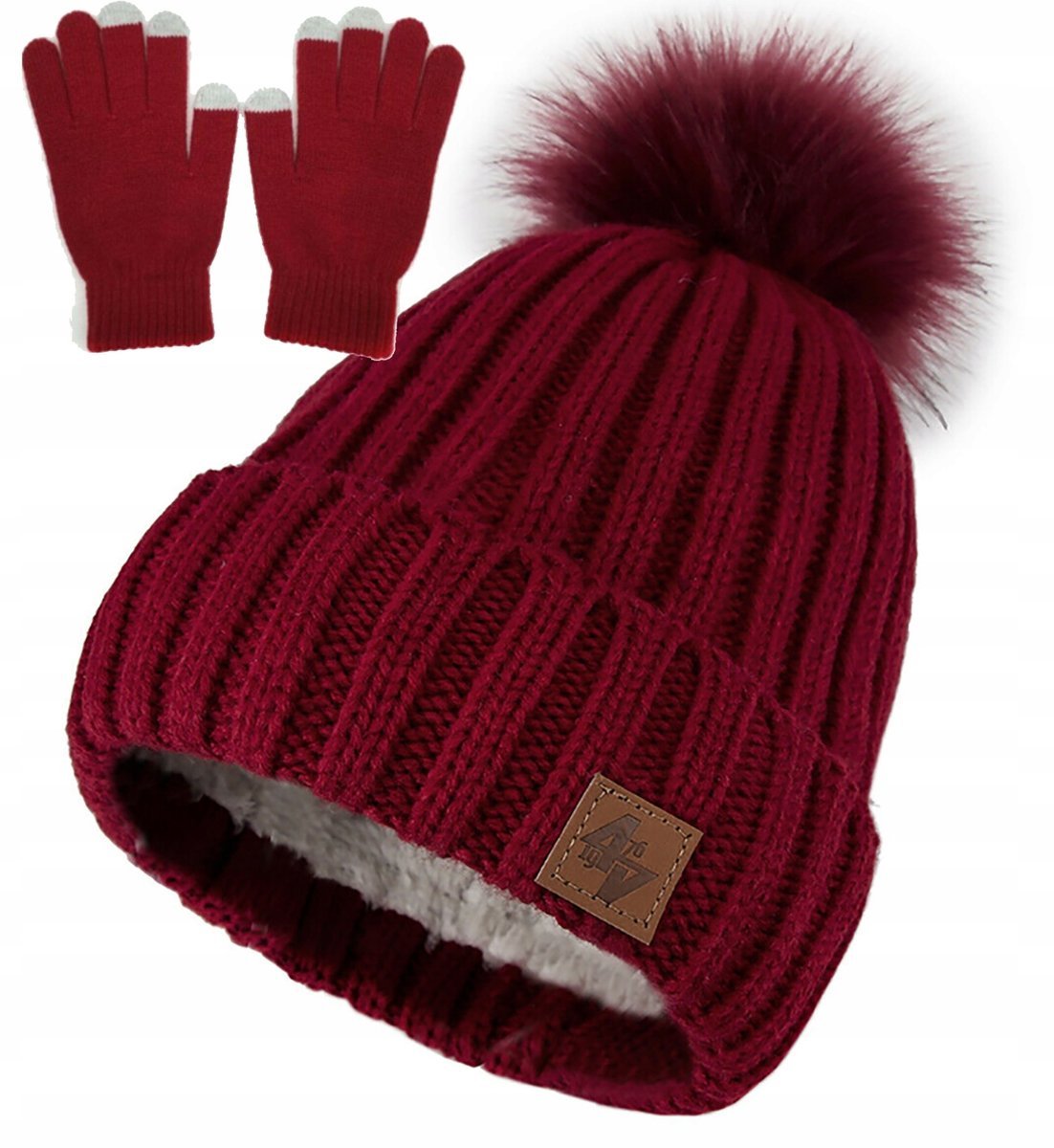 Ciepły Zestaw Zimowy Czapka + Rękawiczki