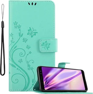 Cadorabo pokrowiec na Samsung Galaxy A8 2018 pokrowiec ochronny w kolorze turkusowym pokrowiec ochronny na telefon komórkowy etui w kwiaty etui w kwiaty - Etui i futerały do telefonów - miniaturka - grafika 1