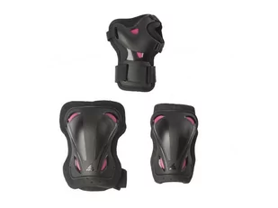 Rollerblade damskie łyżworolki Gear W 3-pak Protective, Black/Raspberry, M - Ochraniacze - miniaturka - grafika 1