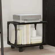 Dodatki do drukarek i skanerów - vidaXL Stojak na drukarkę Czarny Dąb 41 x 28 x 33.5 cm 882991 - miniaturka - grafika 1