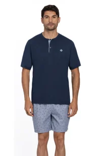 Piżama męska FELIX XXL Ciemnoniebieski - Piżamy męskie - miniaturka - grafika 1