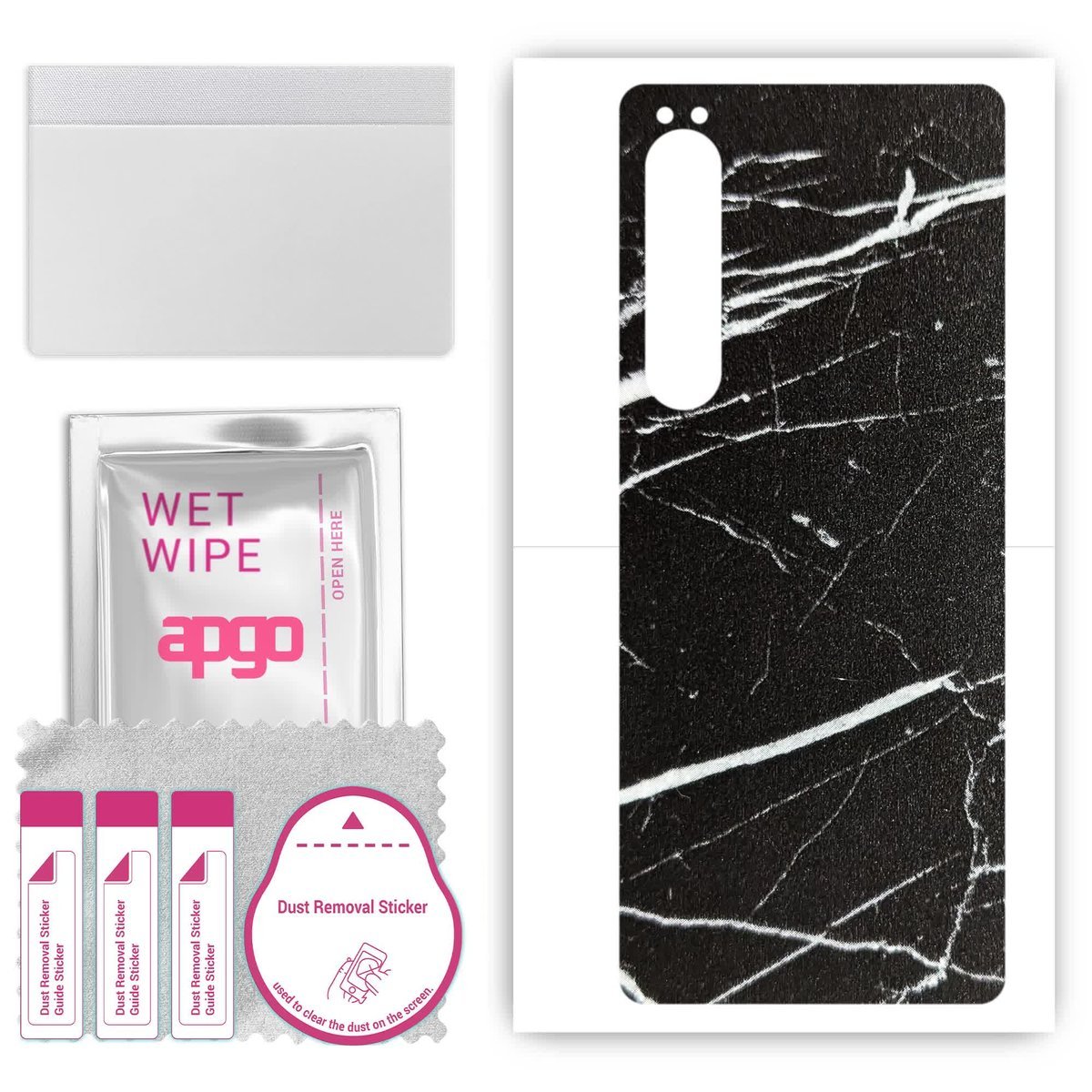 Folia naklejka skórka strukturalna na TYŁ do Sony Xperia 1 IV - Marmur Ciemny - apgo SKINS