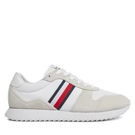 Sneakersy męskie - Sneakersy Tommy Hilfiger Runner Evo Mix Ess FM0FM04886 Biały - miniaturka - grafika 1