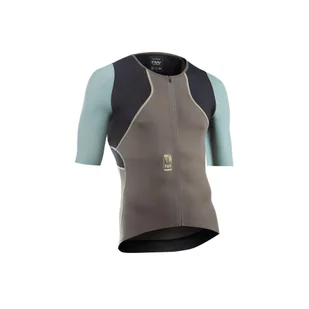Koszulka rowerowa gravel NORTHWAVE Extreme Rock Jersey beżowy - Koszulki rowerowe - miniaturka - grafika 1