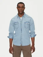 Koszule męskie - Guess Jeans Koszula M5RH55 D5M82 Niebieski Regular Fit - miniaturka - grafika 1