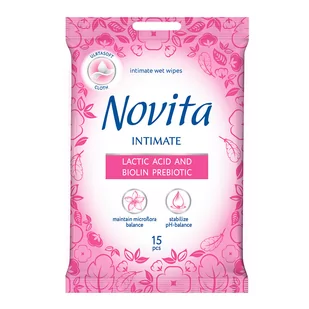 Novita Chust.do Higieny Intymnej Z Biotyną 15 szt - Chusteczki do higieny intymnej - miniaturka - grafika 1