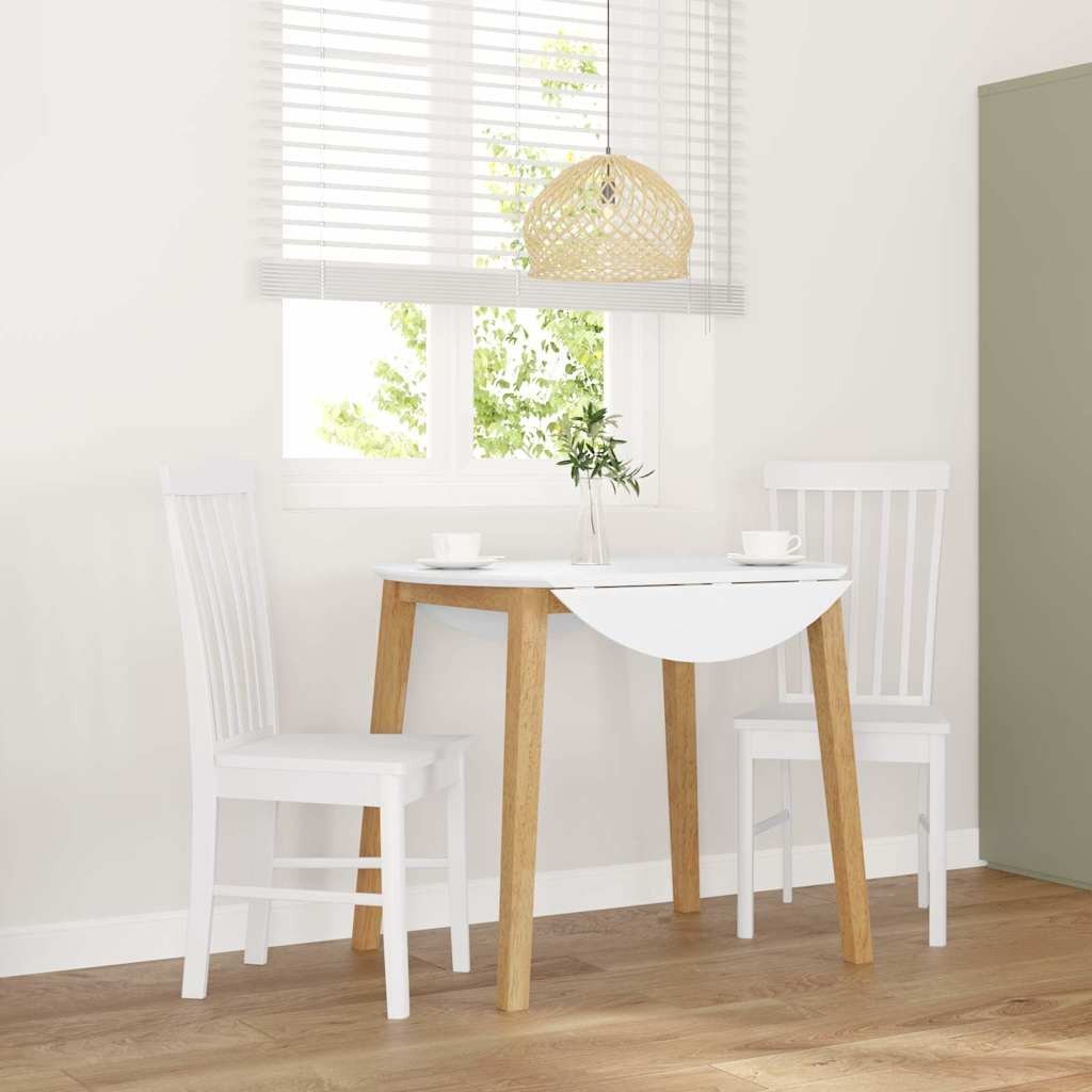 vidaXL Krzesła do jadalni 2 szt. Białe lite drewno gumowe