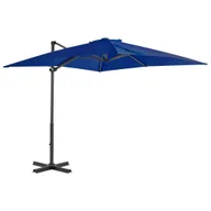 Parasole ogrodowe - Parasol wiszący z aluminiowym słupkiem, 250x250 cm, niebieski - miniaturka - grafika 1