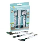 Sztućce dla dzieci - Thermobaby Savana, Sztućce stalowe, Szare - miniaturka - grafika 1