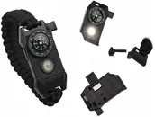 Kompasy - Bransoletka Survival 8w1 Krzesiwo Kompas Paracord - miniaturka - grafika 1